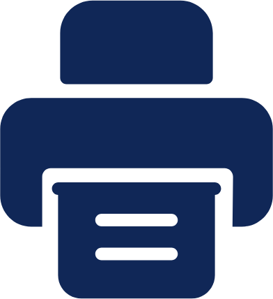 Druckersymbol in blauer Farbe